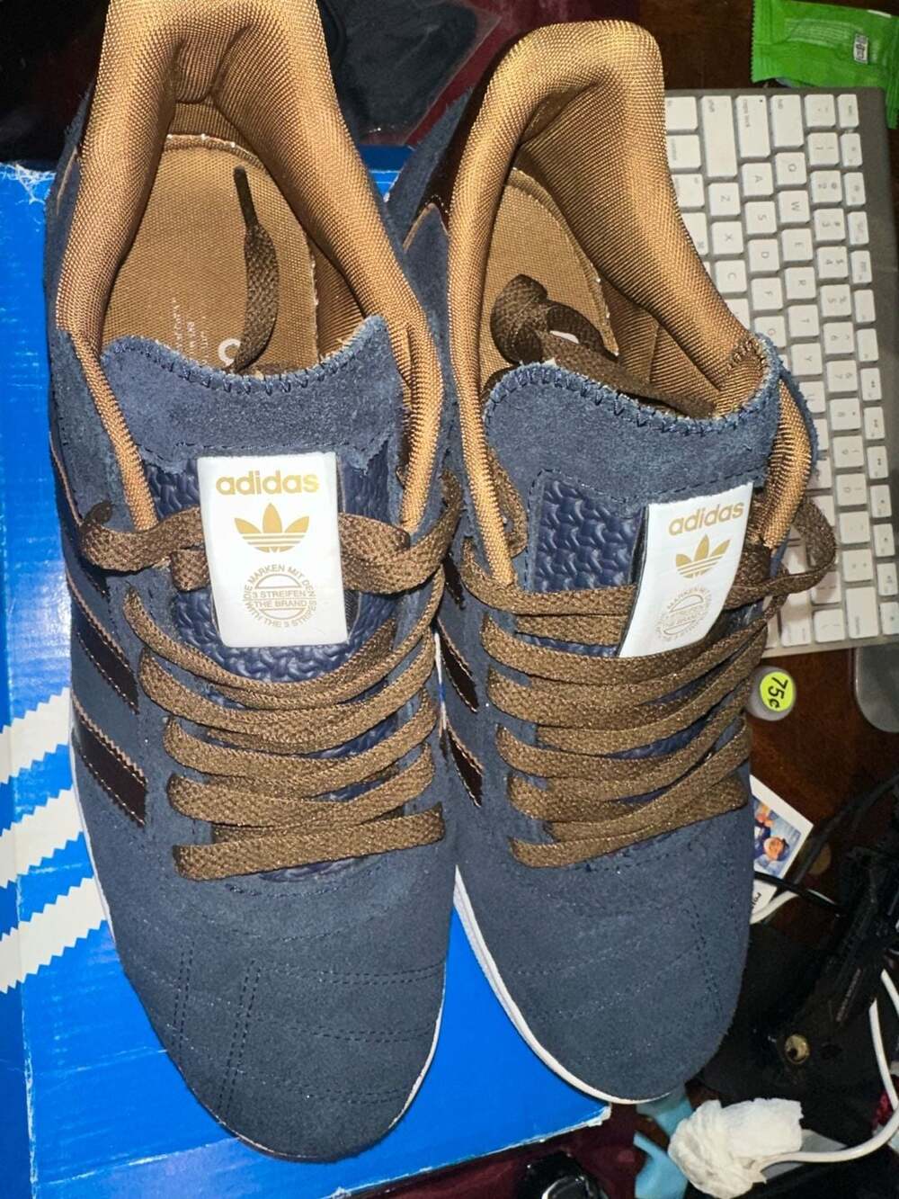 Adidas Etrusco Blue Brown Suede Skateboarding Shoes